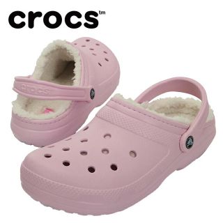 クロックス(crocs)の希少 クロックス 24cm ピンク ウィンター クロッグ ボア付き サンダル 冬(サンダル)