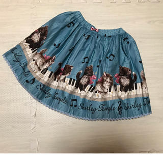 シャーリーテンプル(Shirley Temple)のシャーリーテンプル 子猫の音楽会 スカート 110 ブルー ねこ(スカート)