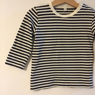 ムジルシリョウヒン(MUJI (無印良品))の毎日のこども服 長袖ボーダーsize90(Tシャツ/カットソー)