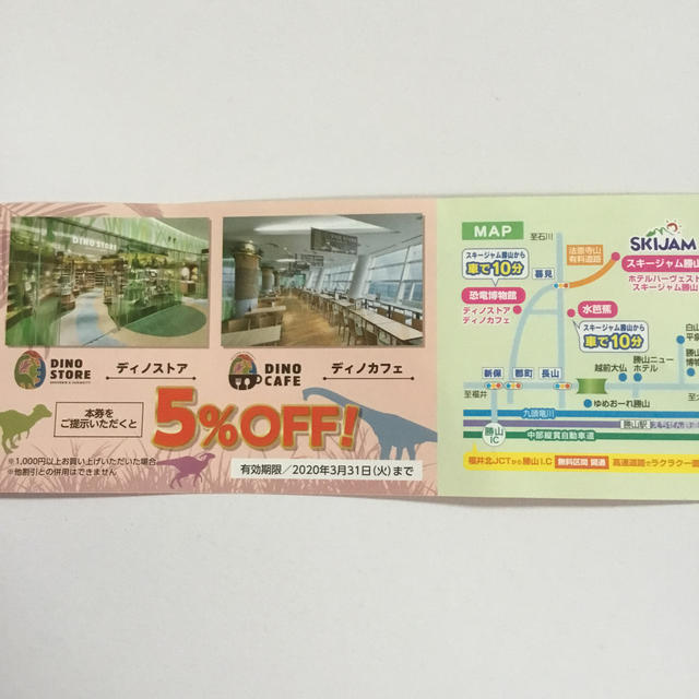 福井県立恐竜博物館 割引券 チケットの施設利用券(美術館/博物館)の商品写真