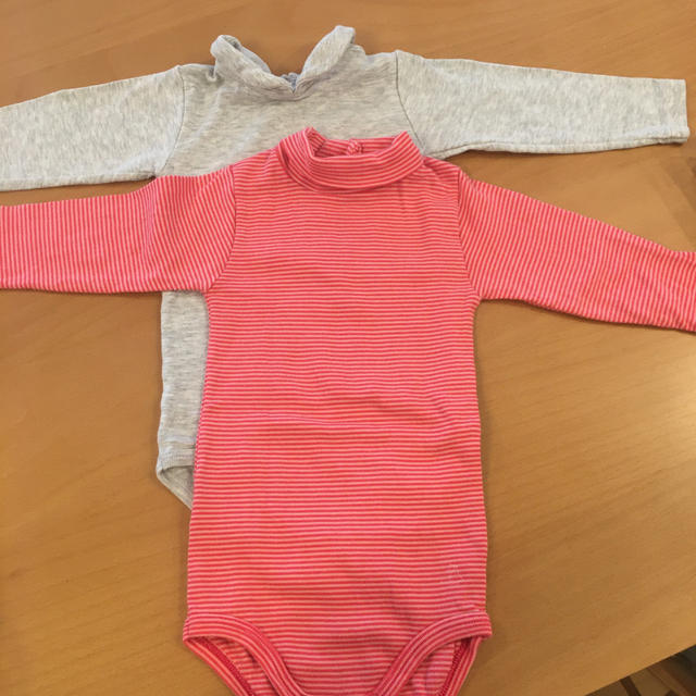 PETIT BATEAU(プチバトー)のプチバトー　長袖ロンパース2枚セット キッズ/ベビー/マタニティのベビー服(~85cm)(ロンパース)の商品写真