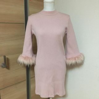 レディー(Rady)の超美品♡Rady 袖ファー ニットワンピース(ミニワンピース)