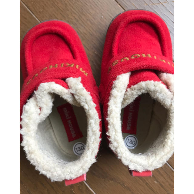 mikihouse(ミキハウス)のミキハウス　ベビー靴　ショートブーツ　カラー赤　サイズ13センチ キッズ/ベビー/マタニティのベビー靴/シューズ(~14cm)(ブーツ)の商品写真