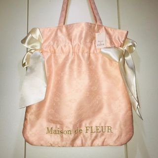 メゾンドフルール(Maison de FLEUR)の新品 限定 ピンク レースダブルリボントートバッグ メゾンドフルール (トートバッグ)