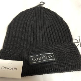 カルバンクライン(Calvin Klein)のカルバンクラインのニット帽 黒ブラック 新品未使用(ニット帽/ビーニー)