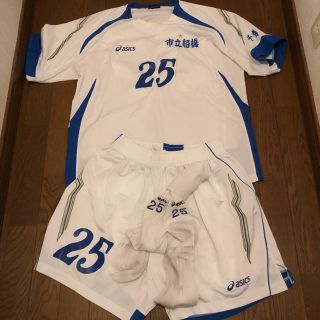 asics - 市立船橋サッカー部公式戦用ユニフォーム一式 25番の asics - 市立船橋サッカー部公式戦用ユニフォーム一式 25番の