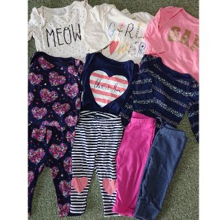 ベビーギャップ(babyGAP)のbabyGAP★女の子70cm長袖ボディスーツ ロンパース新品含む10点セット★(ロンパース)