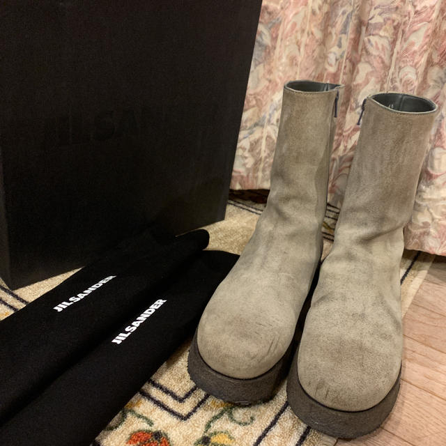 JIL SANDER ジルサンダー　ジップアップブーツ　スエード