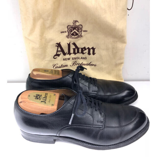 オールデン Vチップ カーフ黒　6 1/2 Alden  純正ツリー付き