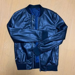 ザラ(ZARA)のレザージャケット　zara      メンズ　m eur40 ブラック　(レザージャケット)