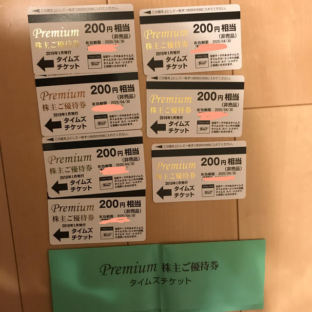 タイムズ 株主優待券 1400円分 チケットの優待券/割引券(その他)の商品写真