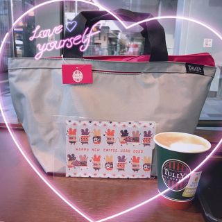 タリーズコーヒー(TULLY'S COFFEE)のタリーズコーヒー　ラッキーバック　バックとポストカードのみ　貴重なグレー(トートバッグ)