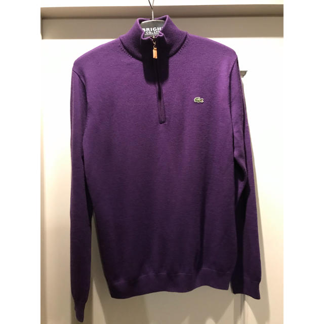 LACOSTE(ラコステ)のラコステ　ハーフジップセーター　Ｌ　パープル メンズのトップス(ニット/セーター)の商品写真