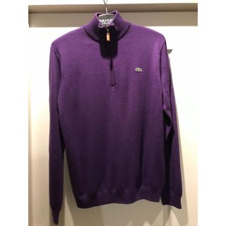 ラコステ(LACOSTE)のラコステ　ハーフジップセーター　Ｌ　パープル(ニット/セーター)