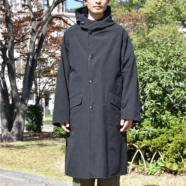 【18AW/希少品】comoli フーデッドコート ブラック サイズ 2