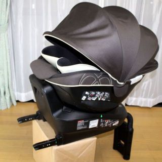 美品 エールベベ 360度回転クルット4i グランス ISOFIX対応◆新生児～(自動車用チャイルドシート本体)