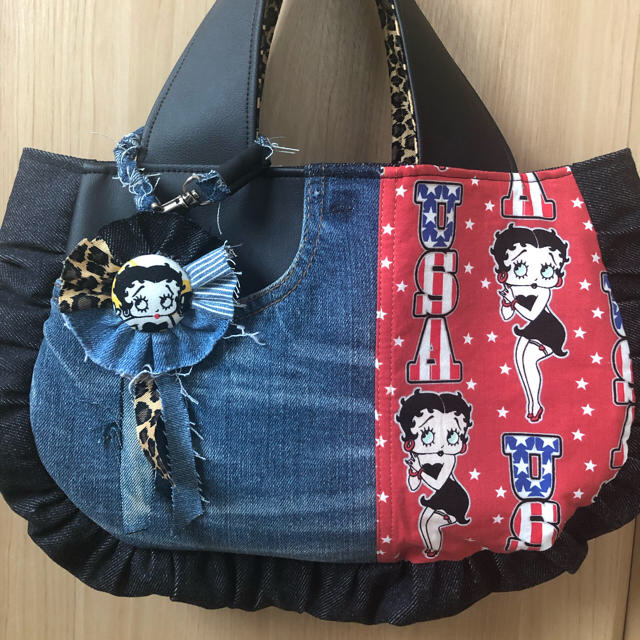 Betty Boop デニム生地バック（キーホルダー付き）