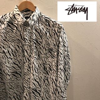 ステューシー(STUSSY)の【美品】STUSSY 総柄 シャツ ゼブラ 柄 長袖 シャツ ステューシー(シャツ)