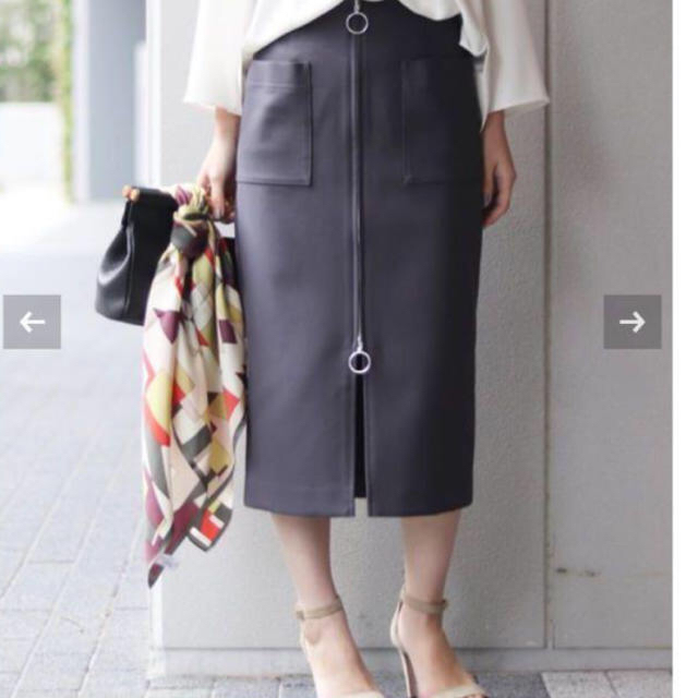 Noble(ノーブル)のnoble フープジップタイトスカート レディースのスカート(ひざ丈スカート)の商品写真
