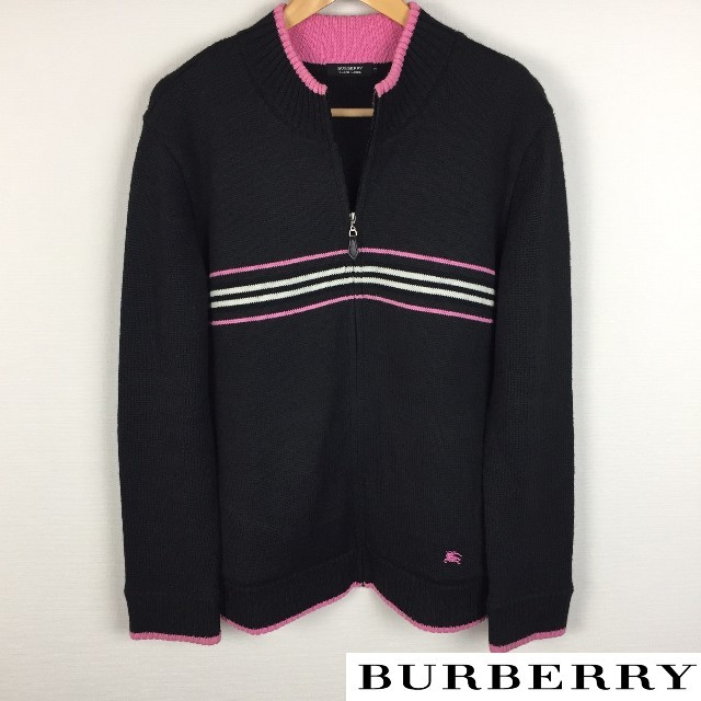 BURBERRY BLACK LABEL(バーバリーブラックレーベル)の美品 BURBERRY BLACK LABEL ニットジャケット チャコール メンズのトップス(ニット/セーター)の商品写真