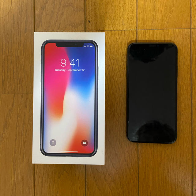 Apple(アップル)のiPhone x black スマホ/家電/カメラのスマートフォン/携帯電話(スマートフォン本体)の商品写真