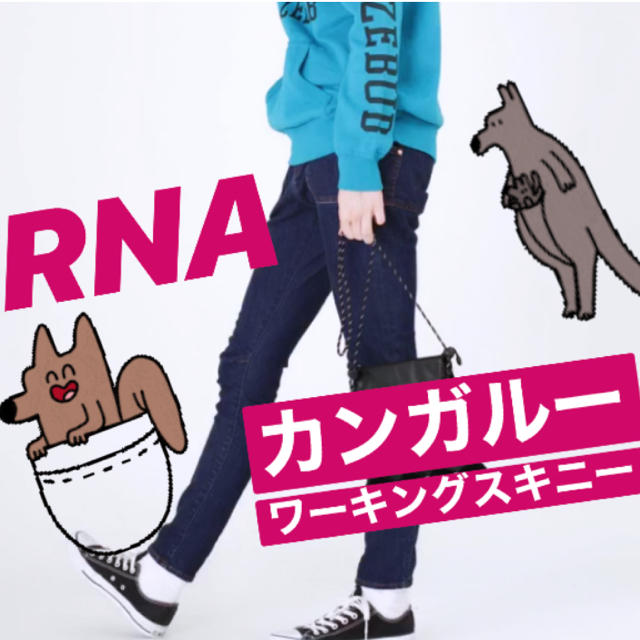 RNA(アールエヌエー)の《ほぼ未使用》RNA《R3521》楽ちん可愛い♡カンガルーワーキングスキニー レディースのパンツ(スキニーパンツ)の商品写真