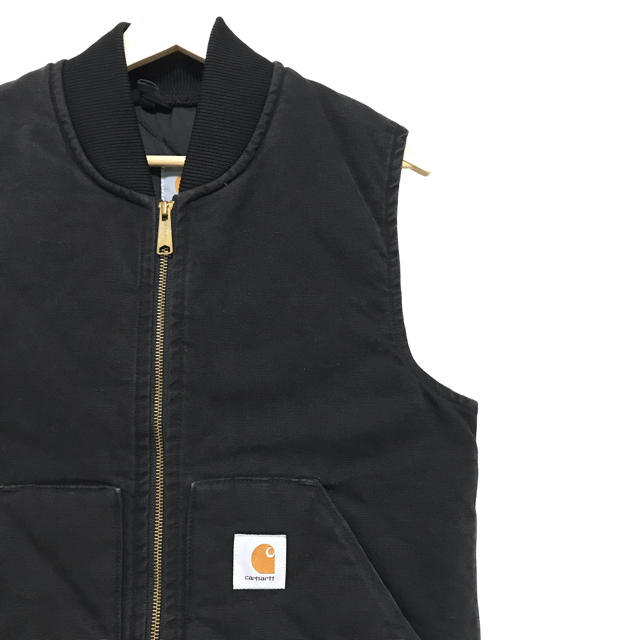 carhartt(カーハート)の☆Carhartt☆ダッグ地中綿ベスト☆USA製☆黒☆90s☆ワーク☆ビンテージ メンズのトップス(ベスト)の商品写真