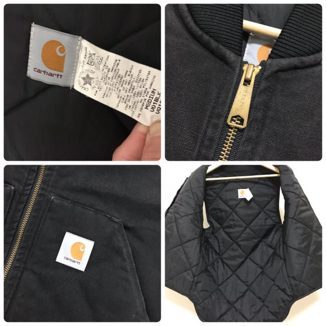 carhartt(カーハート)の☆Carhartt☆ダッグ地中綿ベスト☆USA製☆黒☆90s☆ワーク☆ビンテージ メンズのトップス(ベスト)の商品写真