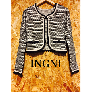 イング(INGNI)のINGNI カーディガン ノーカラー ニットジャケット(カーディガン)