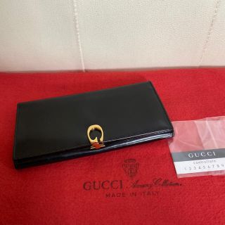 グッチ(Gucci)の貴重　未使用　保管品　GUCCI オールドグッチ  レザー　長　財布　小銭入れ(財布)