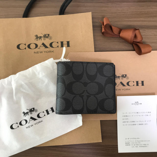 ★  COACH 折り財布   コーチ   サドル   二つ折り財布