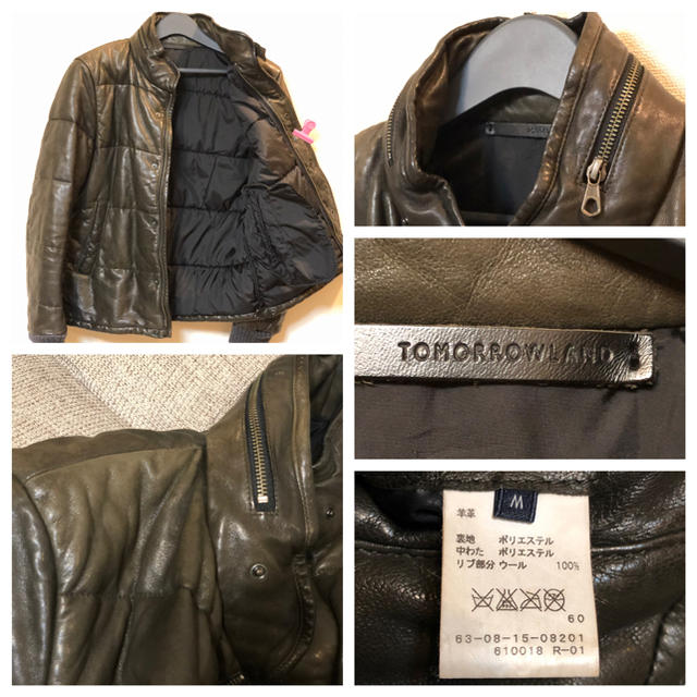 TOMORROWLAND(トゥモローランド)のTOMORROWLAND トゥモローランド ラムレザー ダウン ジャケット 羊皮 メンズのジャケット/アウター(レザージャケット)の商品写真