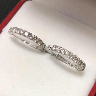 プラチナ ダイヤモンドピアス  PT900 フープピアス 合計1.00ct(ピアス)