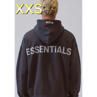 フィアオブゴッド(FEAR OF GOD)のFOG Essentials エッセンシャルズパーカー　ブラック×シルバーXXS(パーカー)