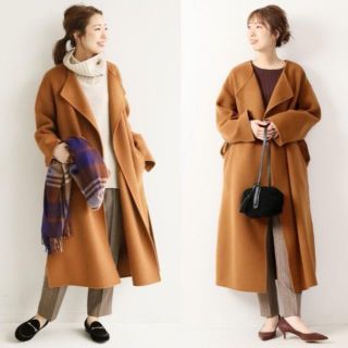 38 新作 Spick & Span ビーバーフォールドラペルコート