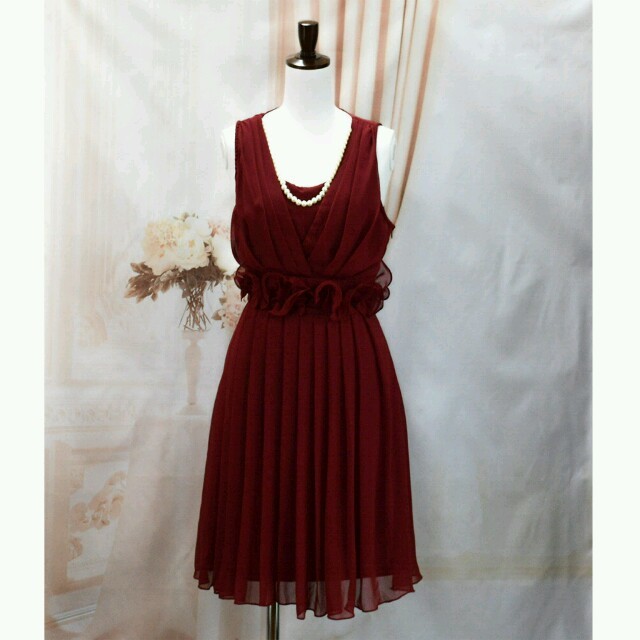 新品♥M～LL 5カラー パール付き♪ レディースのフォーマル/ドレス(ミニドレス)の商品写真