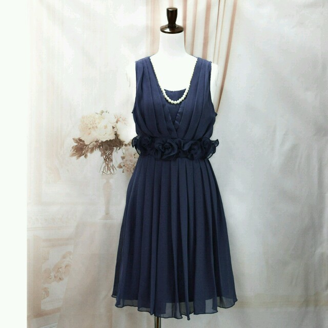新品♥M～LL 5カラー パール付き♪ レディースのフォーマル/ドレス(ミニドレス)の商品写真