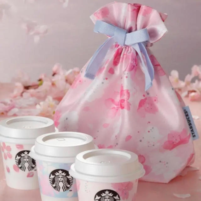 Starbucks Coffee(スターバックスコーヒー)のスターバックス 桜巾着 福袋 キッズ/ベビー/マタニティのこども用バッグ(ランチボックス巾着)の商品写真