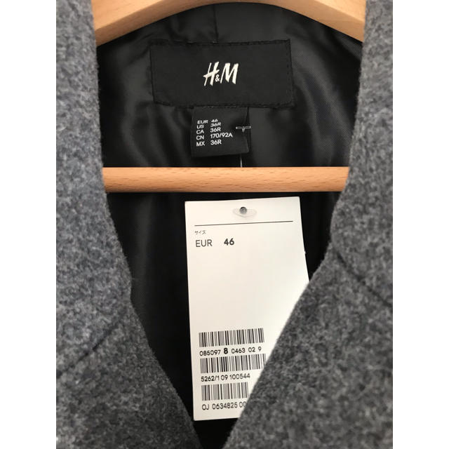 H&M(エイチアンドエム)の【46】新品 H&M エイチアンドエム メルトン Pコート メンズのジャケット/アウター(ピーコート)の商品写真