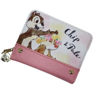 ディズニー(Disney)のDisney ディズニー チップとデール 財布 ウォレット 合皮★ピンク【新品】(財布)