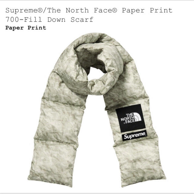 Supreme North Paper Print Down Scarf