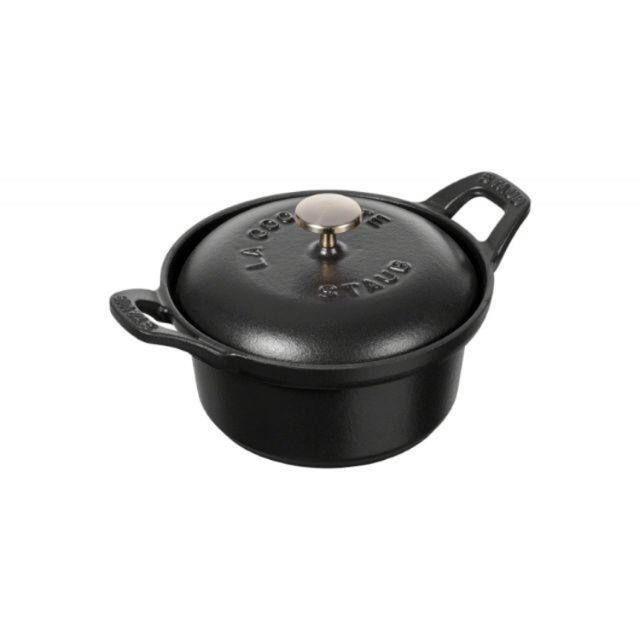 STAUB(ストウブ)のSTAUB　ココットヴィンテージ　ラウンド12cm　ブラック インテリア/住まい/日用品のキッチン/食器(鍋/フライパン)の商品写真