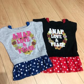 アナップキッズ(ANAP Kids)の姉妹お揃いワンピース ANAPkids 110.90サイズ(ワンピース)