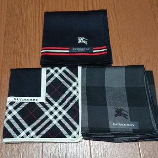 バーバリー(BURBERRY)の新品バーバリーハンカチ 3枚 (ハンカチ/ポケットチーフ)