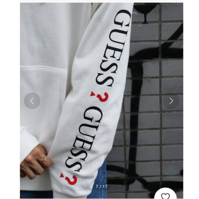 GUESS(ゲス)のゲス　GUESS トレーナー　ビッグパーカー　袖プリント メンズのトップス(パーカー)の商品写真