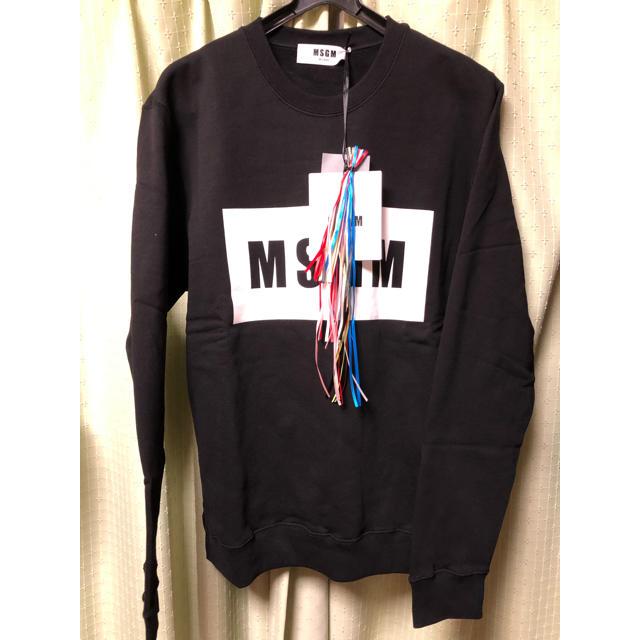 新品 MSGM スウェット M ブラック メンズ トレーナー クルーネックスウェット