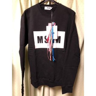 エムエスジイエム(MSGM)の新品 MSGM スウェット M ブラック メンズ トレーナー クルーネック(スウェット)