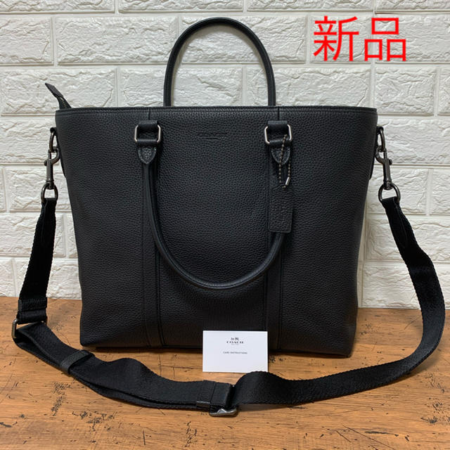 新品COACH コーチメトロポリタン メンズトート ペブル レザー