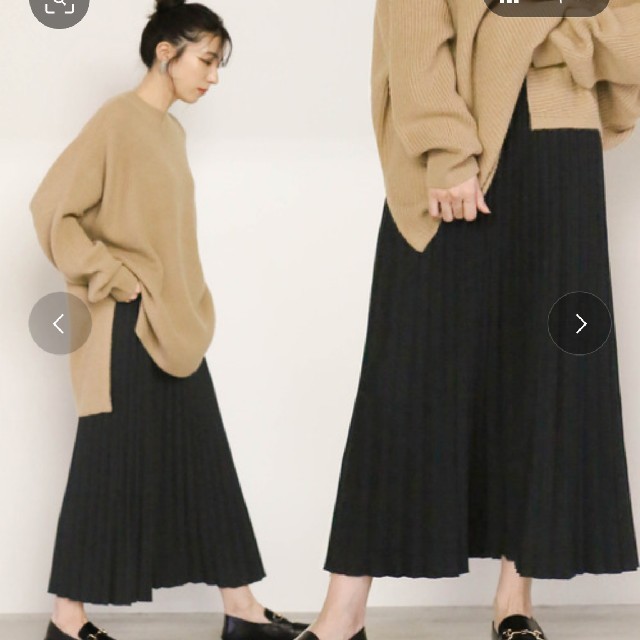 TODAYFUL(トゥデイフル)のセレクトモカ ニットプリーツスカート ブラック レディースのスカート(ロングスカート)の商品写真