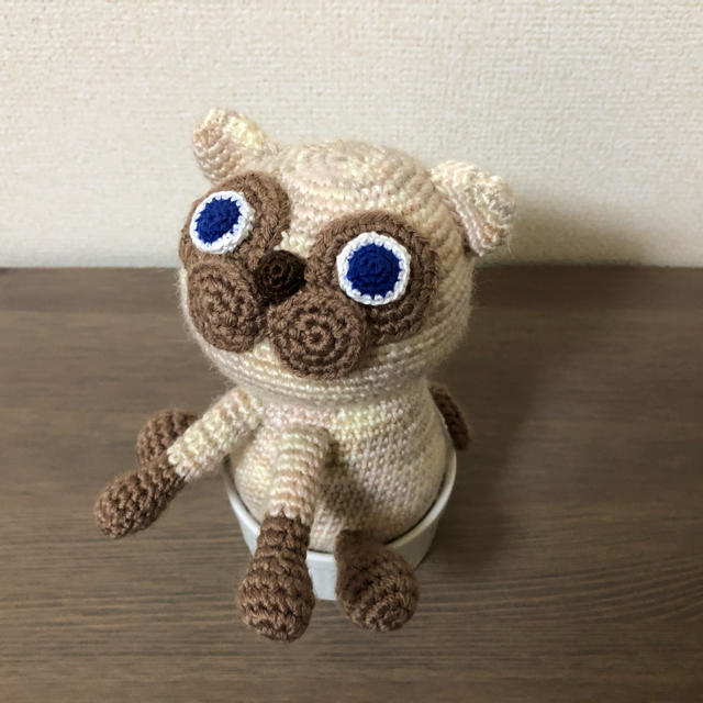 あみぐるみ　ハンドメイド　シャム猫 ハンドメイドのぬいぐるみ/人形(あみぐるみ)の商品写真